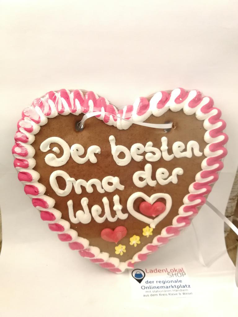 Lebkuchenherz 24x22cm Liebessprüche Familie 200g “Der besten Oma der ...